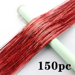 Synthetic Hair Long 120cm 150 Strands Sparkle Hair Tinsel Hair Rainbow Shiny Silk Hair Extensions Dazzles Women Hippie for Braid