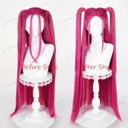 Mira Cosplay Synthetic Wig 90cm Long Rose Red Woman Hair Anime Heat Resistant Wigs