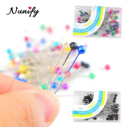 Pearl Head Pins For Wig Marking 50Pcs/Box Round Pearl Head Needles Straight Pins In Pearlized Ball Head Pins DIY Sewing Pin 36mm