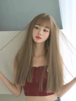 7JHHWIGS Long Straight Synthetic Light Brown Wigs With Bang For Women Heat-Resistant Daily Use Hair Hot Sell Wholesale Wigs