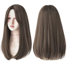 7JHHWIGS Long Straight Synthetic Light Brown Wigs With Bang For Women Heat-Resistant Daily Use Hair Hot Sell Wholesale Wigs