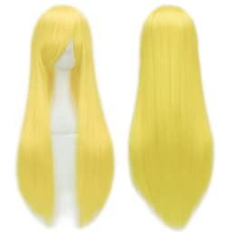 Soowee 80cm Long Synthetic Hair White Purple Cosplay Wigs Party Black Hair Straight Wig Hairpiece for Women