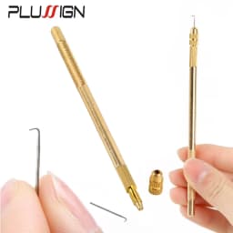 Copper Crochet Hook Set Ventilating Needles Hook For Lace Front Wigs With Individual Package Professional Hook Wig Making Tools
