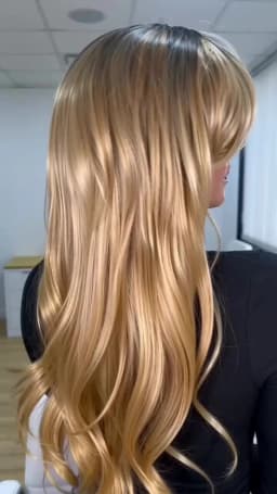 Long Blonde Golden Straight Synthetic Wigs for Women Mid-Length Natural Layered Hair Wig Side Bangs Daily Cosplay Heat Resistant