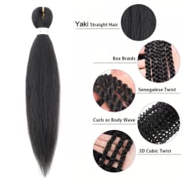 WIGSIN 20Inch Synthetic Pre Stretched Yaki Ez Box Braiding Hair for Women Hair Extension