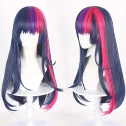 Anime Twilight Sparkle Wigs Long Striaght Blue&Purple&Pink Cosplay Wigs for Women Girls Heat Resistant Synthetic Hair Halloween