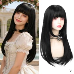 24' Synthetic Red Purple Wigs for Women Hime Cut Fringe Bangs Split Dye Halloween Party Cosplay Items Wig Half and Half Color