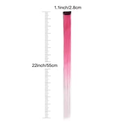 6pcs/pack Colored Party Highlights Clip in Hair Extensions for Girls 22 Inches Multi-colors Straight Hair Synthetic Hairpieces