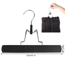 ARLANY Wooden Hair Extensions Hanger Double Side Storage Holder for Hairpieces Pants Hanger for Clothes Pants Carrier Wig Holder