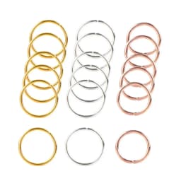 100Pcs 12mm Golden/Sliver/Rose Red Color Hair Rings Hair Clips Loop for Women Girls DIY Hair Accessories Dreadlock