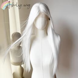 13*4 Lace Front Wig White Long Straight Wig for Women High Quality Synthetic High Temperature Fiber for Cosplay 가발 парик