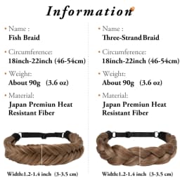 Synthetic Premium Adjustable Handmade Braided Elastic Band Hair Fashion Braiding Hair Headband Headwear For Women
