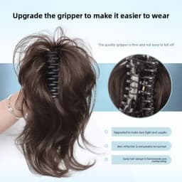 Short Curly Synthetic Claw Clip Ponytail Hair Extensions For Women High Top Bun Ponytail Hairpiece High Temperature Fiber Tail