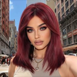 Stylish Wine-Red Layered Wig with Bangs, Suitable for Women. Soft and Easy to Manage, This Wine-Red Synthetic Wig