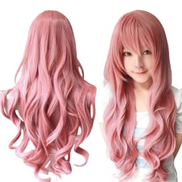 Synthetic Bright Pink Cosplay Wig Lolita Hair Curly Hitori Gotoh Anime Wig Hairpiece Yuno Gasai Halloween Costume Wig