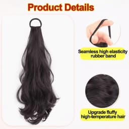 Vitality Synthetic Wig Ponytail Long Wavy Ponytail Hair With High Elasticity Rubber Band Heat Resistant Hairpiece For Daily Use