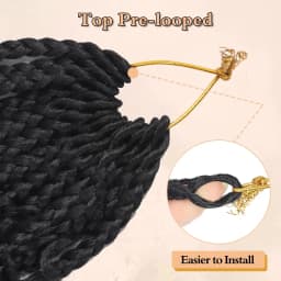 Goddess Box Braids Crochet Hair 8 Inch Pre Looped Boho Crochet Braids with Curly Ends, 8 Packs Synthetic Crochet Hair for Women