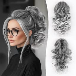 12Inch Synthetic Curly Wavy Claw Ponytail Hair Extensions Fluffy Short Curly Claw Pony Tail Clip On Hairpiece For Women Girls