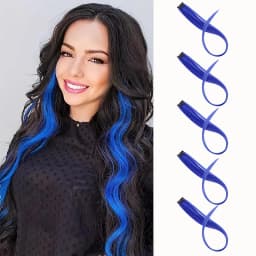 Synthetic 22Inch 5 Pcs/Pack Ombre Colors Hair Extensions Clip In Rainbow Hairpiece Heat Resistant Hair for Women
