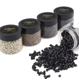 Hair Want 1000Pcs 4mm Silicone Micro Links Beads Hair Extension Invisible Beads for Sewing In Extensions Hair Tinsel Extensions