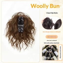 Synthetic Claw Clip Bun Hairpiece Latin Curly Volume High Ponytail Hair Donut Fake Hair Daily Party Accessory for Women