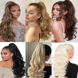 Synthetic Long Curly Ponytail Heat-resistant Claw Clip in Hair Extension Daily Easy to Wear Hairpiece for Women