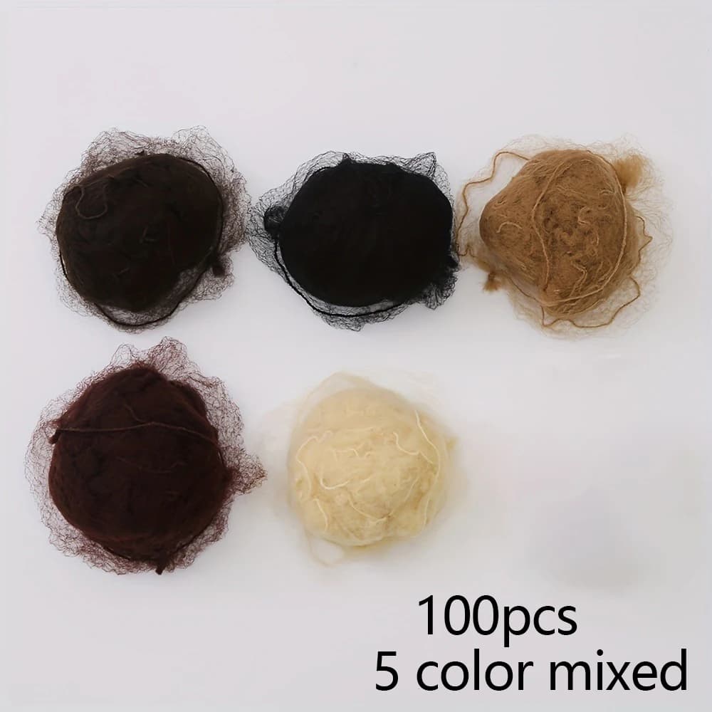 100PCS Top Quality Nylon Hair Net Star Dance Recital Buns / Hair Extension Weaving Cap Hairnets