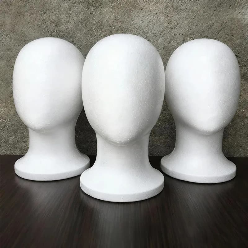 1 Pc Model Heads White Foam Wig Stand for Wigs Mannequin Head for Wig Hair Wig&Hat Holder for Style Model And Display Hair