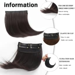 Synthetic 10cm Clip In Hair Extensions Short Straight Topper Invisible Seamless Side Cover Hairpiece Natural Volume Easy Wear