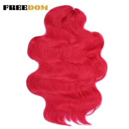 FREEDOM Synthetic Body Wave Crochet Hair 24 Inches 3PCS Hair Braids Fake Hair Wavy Ombre Brown Blonde Braiding Hair Extensions
