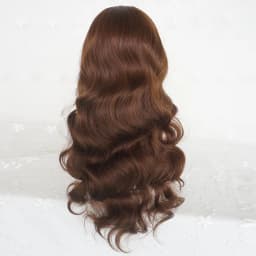 Long Wavy Brown Wig with Bangs Synthetic Women Lolita Cosplay Fluffy Natural Heat Resistant Hair Wig for Daily Party