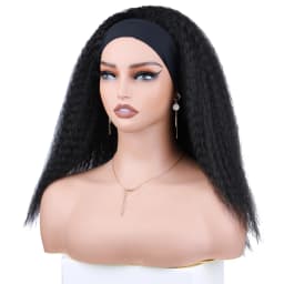 Short Kinky Straight Synthetic Wig High Puff Synthetic Hair Wig Afro Style Wig for Women Short Puffy Yaki Straight Synthetic Wig