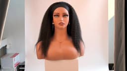 Short Kinky Straight Synthetic Wig High Puff Synthetic Hair Wig Afro Style Wig for Women Short Puffy Yaki Straight Synthetic Wig