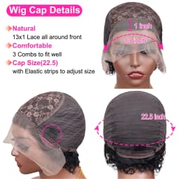 Pixie Cut Wigs Human Hair Short Curly Lace Front Human Hair Wigs Brazilian 13x1 Transparent Lace Wigs Water Wave Bob Wig
