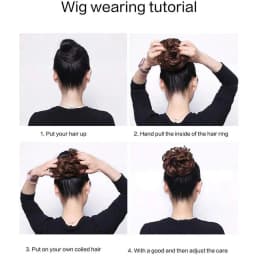 Single Pack Hair Clip for Bun - Synthetic Fiber Wig, Messy Curly Hair Scrunchie, Elegant Floral Bun,Women'S Hair Accessory