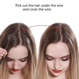 Synthetic No Clip Wave Hair Extensions Ombre Natural Black Blonde Pink One Piece False Hairpiece Fish Line Fake Hair Piece