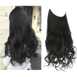 Synthetic No Clip Wave Hair Extensions Ombre Natural Black Blonde Pink One Piece False Hairpiece Fish Line Fake Hair Piece