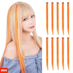 22Inch Synthetic Long Straight Clip In Hair Extensions High Temperature Hairpieces Rainbow Colors Hair Accessories for Women