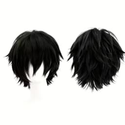 Short Hair Versatile Handsome Bangs Short Hair Cosplay Anime Synthetic Wig Role-Playing, Halloween, Christmas Costumes, Parties