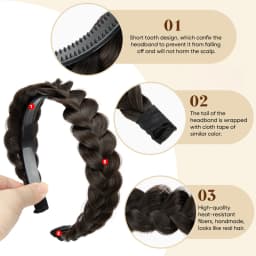 Synthetic fashion braided headband, hair band, braided hairstyle, Bohemian style, women's hair accessory/wig decoration.
