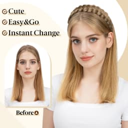 Synthetic fashion braided headband, hair band, braided hairstyle, Bohemian style, women's hair accessory/wig decoration.