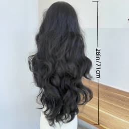Elegant Women's Wig, Natural Black Wavy Long Curly Synthetic Wig Costumes, Wigs for Cosplay, Parties, Stage Performances