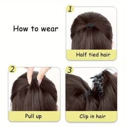 Synthetic 12Inch Short Curly Claw Clip Ponytail Hair Extensions Heat Resistant Fiber Hairpiece for Women Daily Use