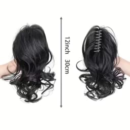 Synthetic 12Inch Short Curly Claw Clip Ponytail Hair Extensions Heat Resistant Fiber Hairpiece for Women Daily Use
