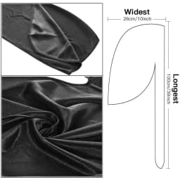 Black Silky Durag with Long Tail Silk Doo Rags for Hip Hop Rapper,360 540 720 Waves Turban Durag Men Black Bandanas