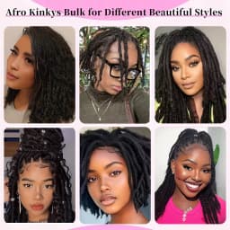 Afro Kinkys Bulk Synthetic Hair for Dreadlock Extensions Loc Repair Braiding Twist Tight Afro Kinky Synthetic Hair for Loc
