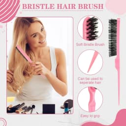 5pcs Hairdressing Tools Pointed Tail Comb Dual Head Eyebrow Brush Triple Row Comb Coiler Hair Salon Styling Comb