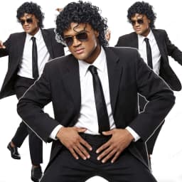 Synthetic Mens Black Short Curly Rocker Disco Wig with Glasses,Boys Wet Look Wig,70s Mullet Wig,Michael Jackson Role Play Wig