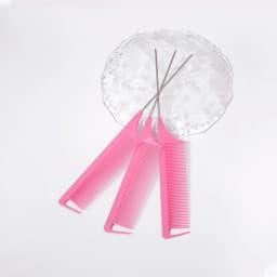 3 Metal Needle Mouse Tail Combs with Scales, Hair Styling Combs for Hair Distribution, Dyeing Combs, Special for Real Hair Wigs