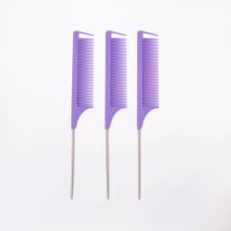 3 Metal Needle Mouse Tail Combs with Scales, Hair Styling Combs for Hair Distribution, Dyeing Combs, Special for Real Hair Wigs